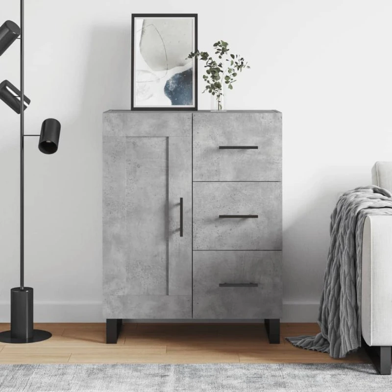 vidaXL skænk 69,5x34x90 cm konstrueret træ, betongrå