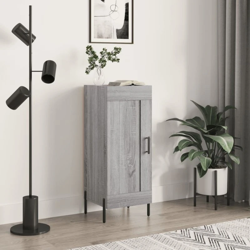 vidaXL skænk 34,5x34x90 cm grå Sonoma-eg