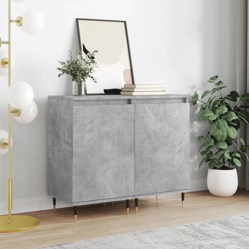 vidaXL skænke 2 stk. 40x35x70 cm konstrueret træ, betongrå