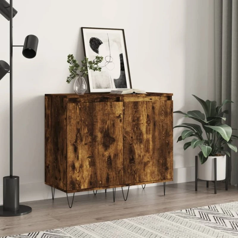 vidaXL Skænke 2 stk. 40x35x70 cm - Røget egetræ