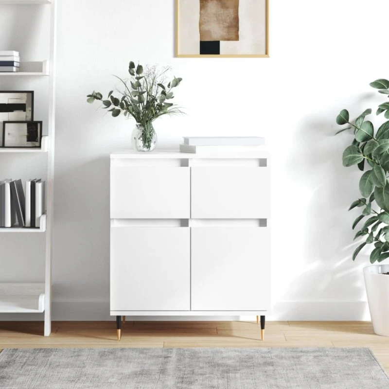 vidaXL skænk 60x35x70 cm konstrueret træ hvid
