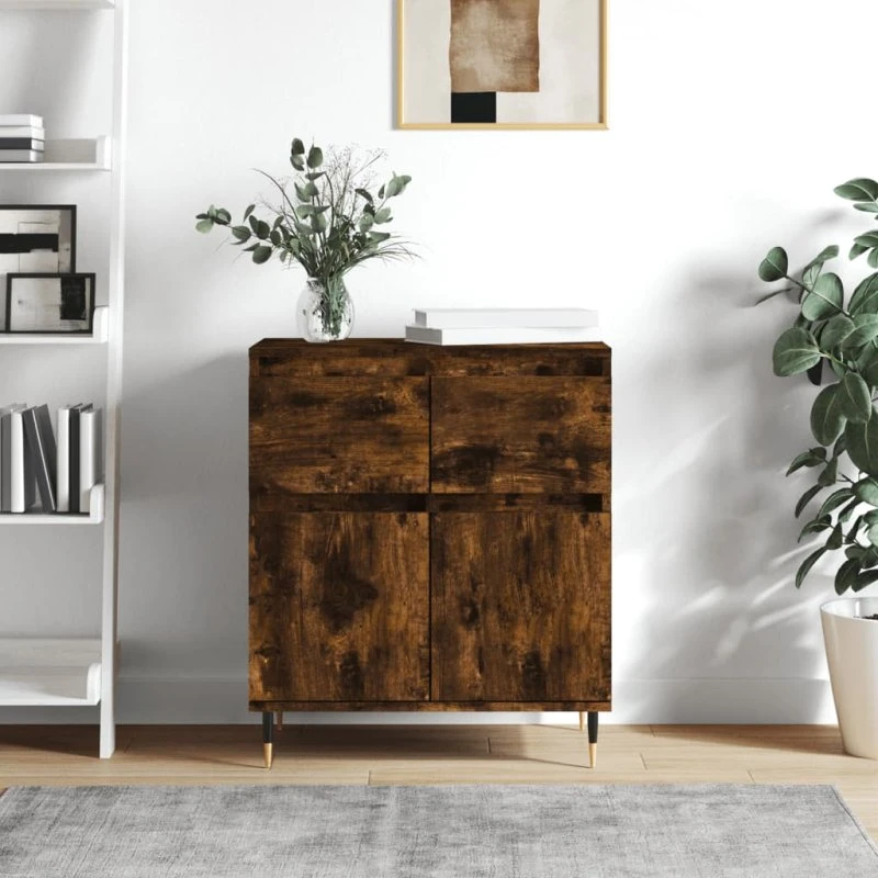 vidaXL skænk 60x35x70 cm konstrueret træ, røget egetræsfarve