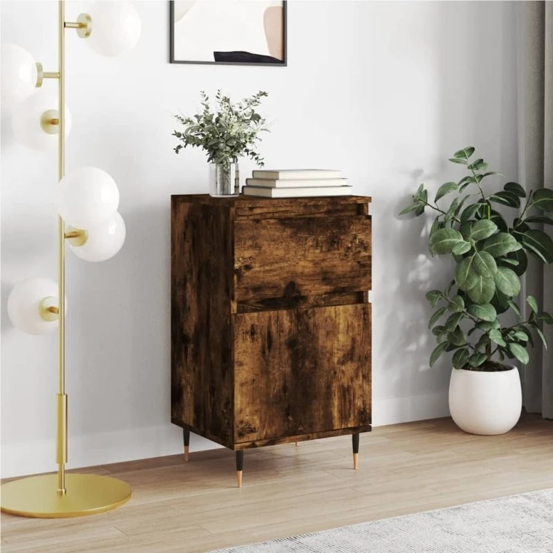 vidaXL skænk i konstrueret træ 40x35x70 cm, røget egetræsfarve