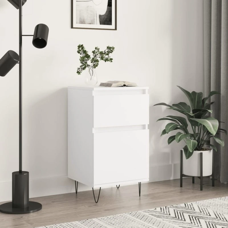 vidaXL skænk 40x35x70 cm konstrueret træ, hvid