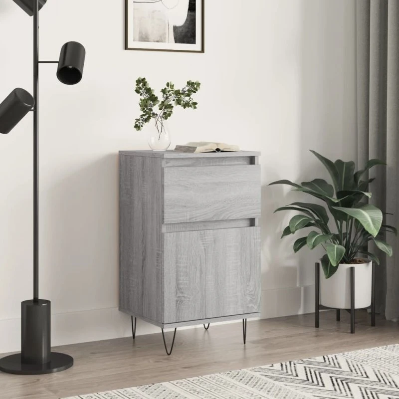 vidaXL skænk 40x35x70 cm grå Sonoma-eg