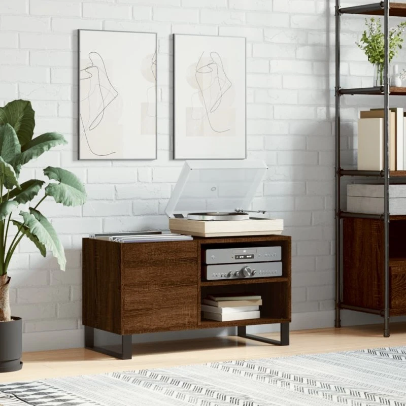 vidaXL vinylskab 85x38x48 cm konstrueret træ - brun eg