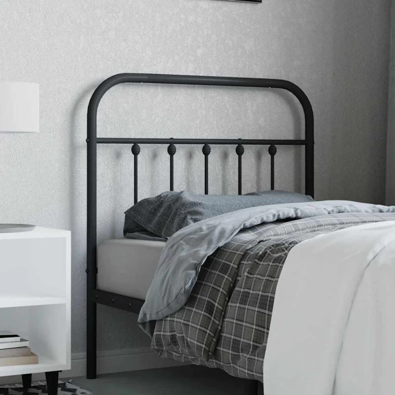 vidaXL sengegavl 80 cm metal sort