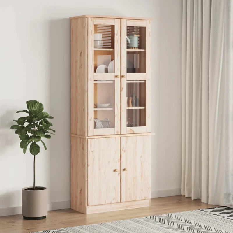 vidaXL vitrineskab ALTA 77x35x186,5 cm fyrretræ