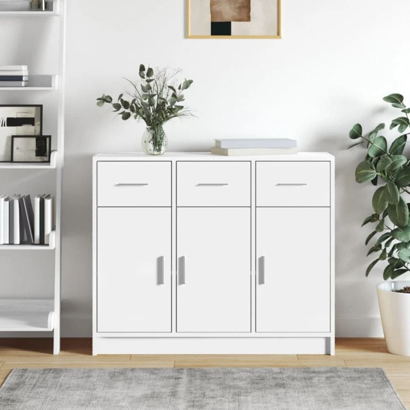 vidaXL skænk hvid 91x28x75 cm konstrueret træ