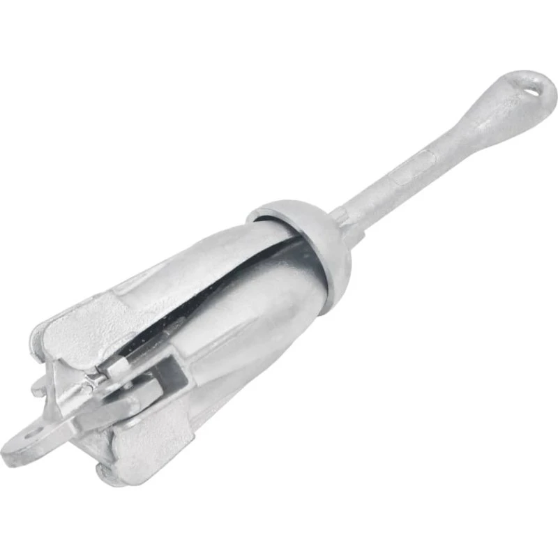 vidaXL foldbart anker 8 kg varmgalvaniseret støbejern sølv