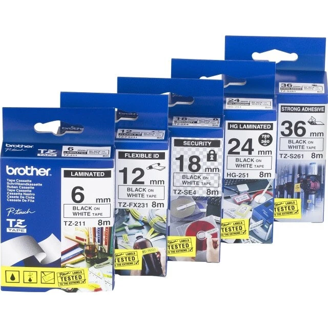 Brother TZe-641 18 mm gul/sort labeltape