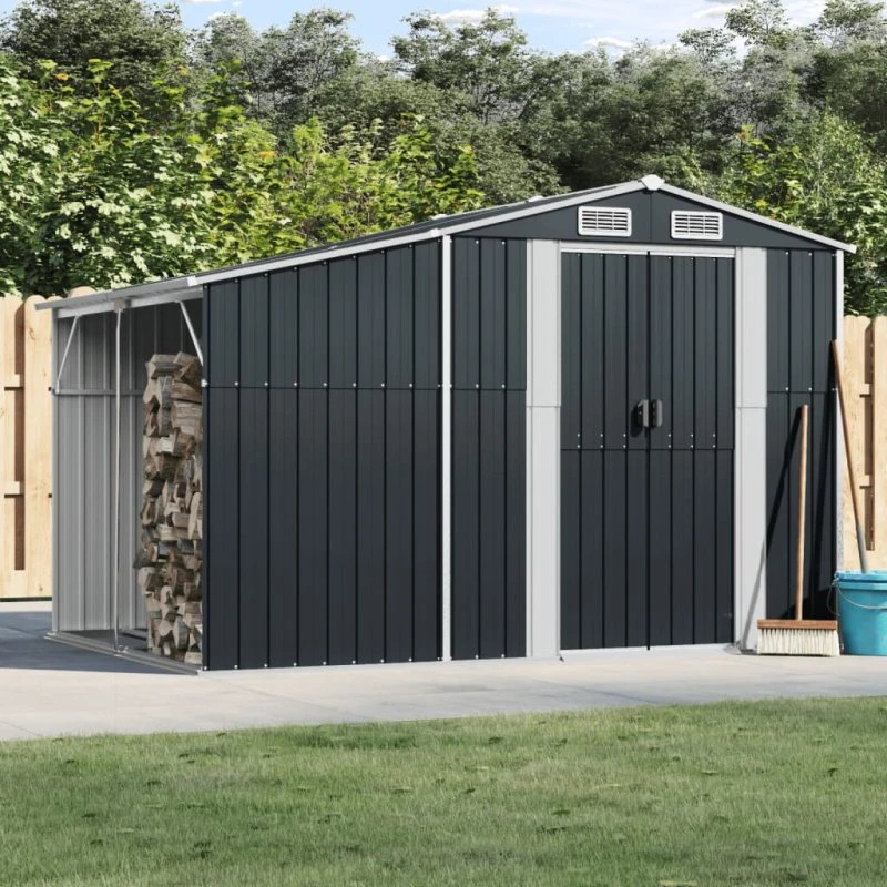 vidaXL Haveskur 277x192,5x179 cm Galvaniseret stål - Antracit