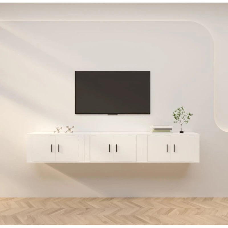 vidaXL væghængte TV-skabe 3 stk. 80x34,5x40 cm hvid
