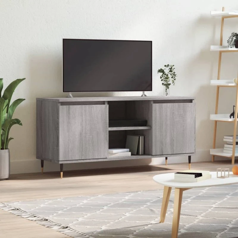 vidaXL TV-bord 104x35x50 cm konstrueret træ, grå Sonoma-eg