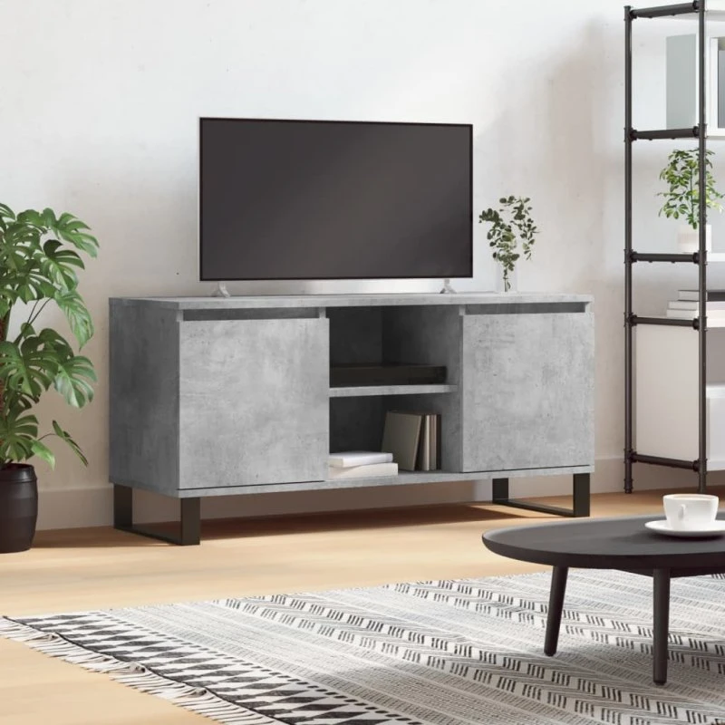 vidaXL TV-bord 104x35x50 cm konstrueret træ - betongrå