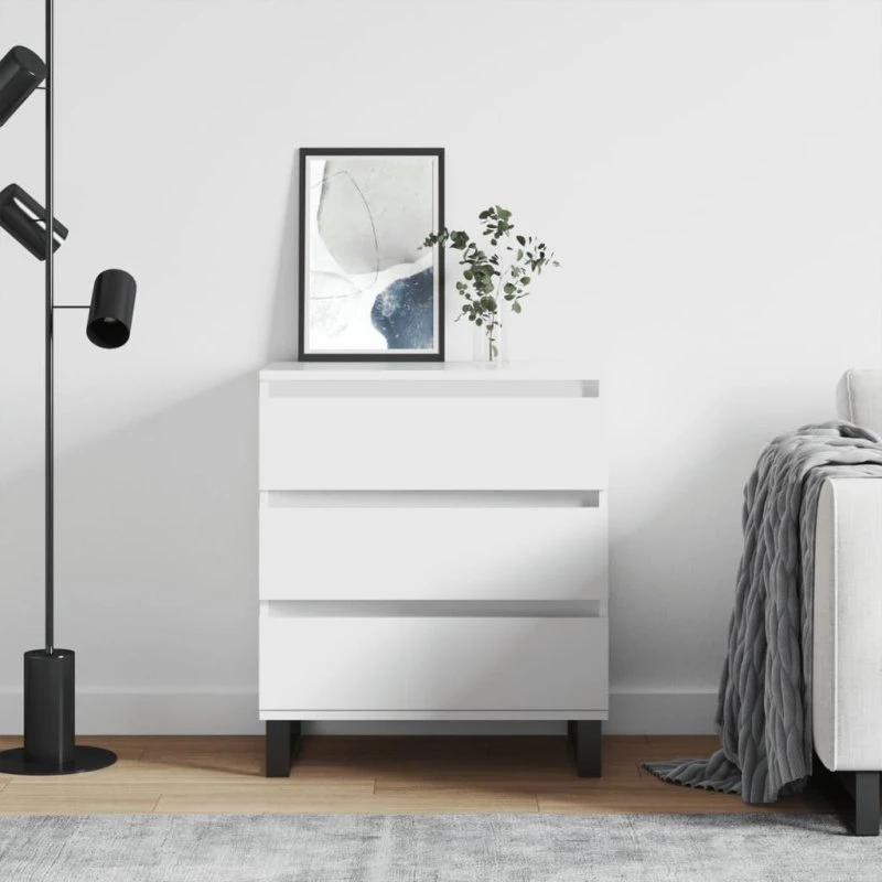 vidaXL skænk 60x35x70 cm konstrueret træ hvid