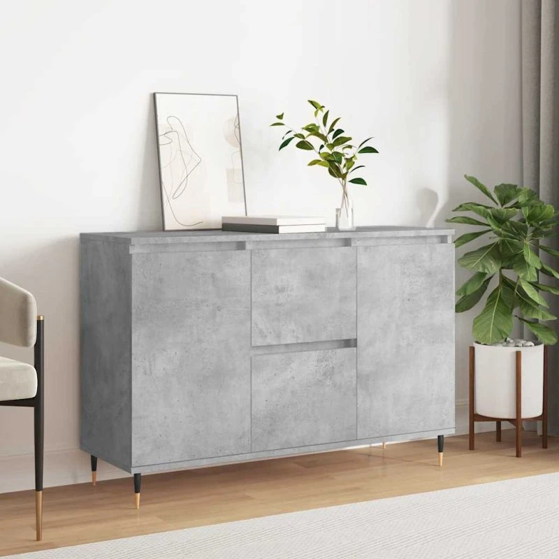 vidaXL skænk 101,5x35x70 cm konstrueret træ betongrå