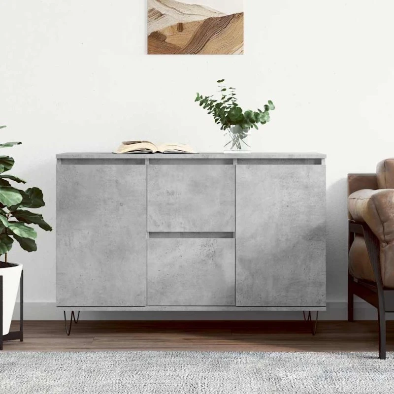vidaXL skænk 101,5x35x70 cm konstrueret træ - betongrå