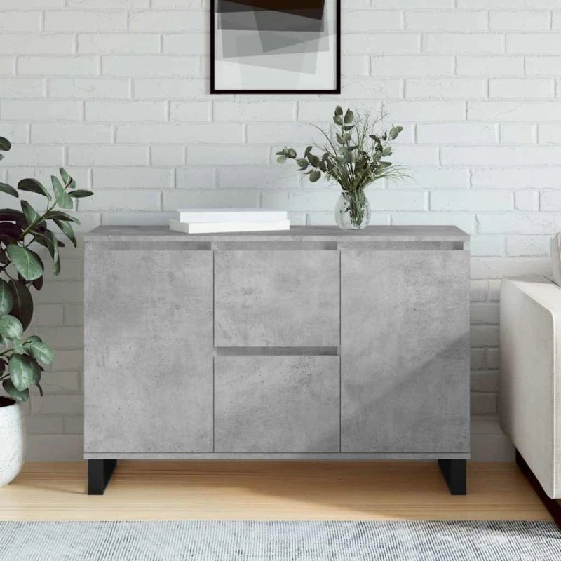 vidaXL skænk 101,5x35x70 cm konstrueret træ betongrå