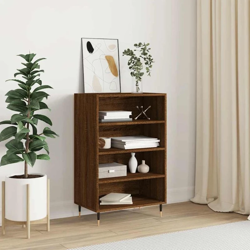 vidaXL højskab 57x35x90 cm konstrueret træ, brun egetræ