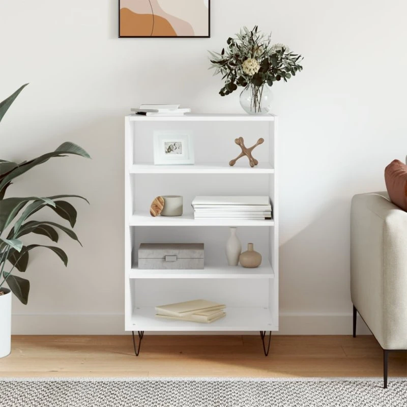 vidaXL Højskab 57x35x90 cm konstrueret træ hvid