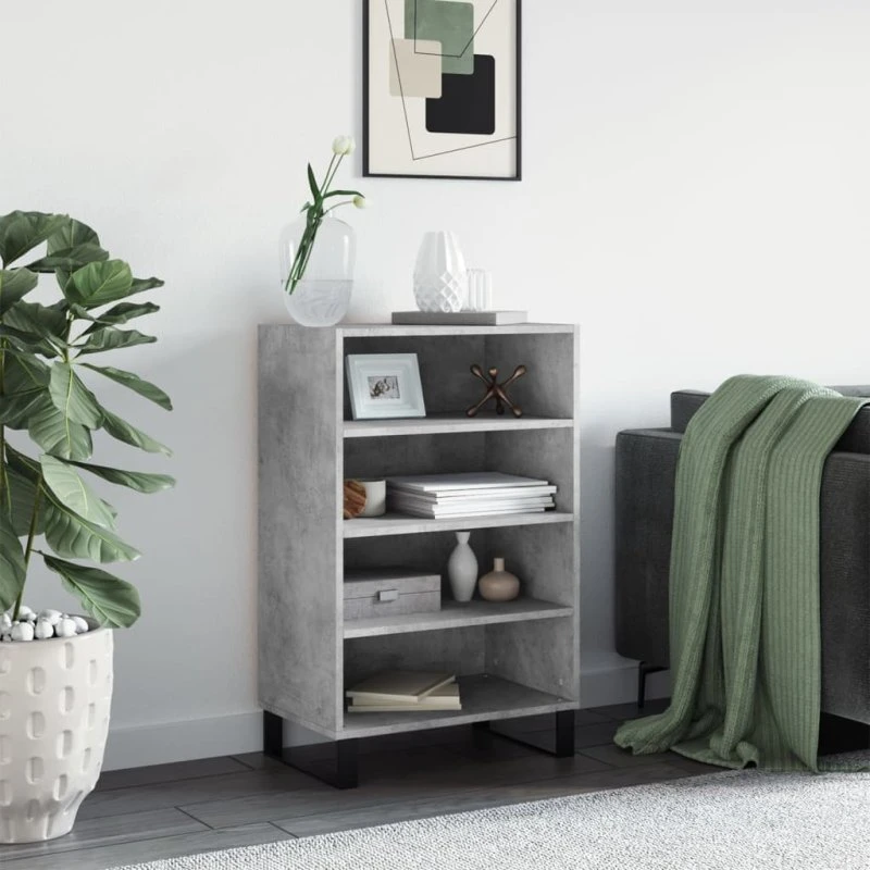 vidaXL højskab 57x35x90 cm konstrueret træ - betongrå