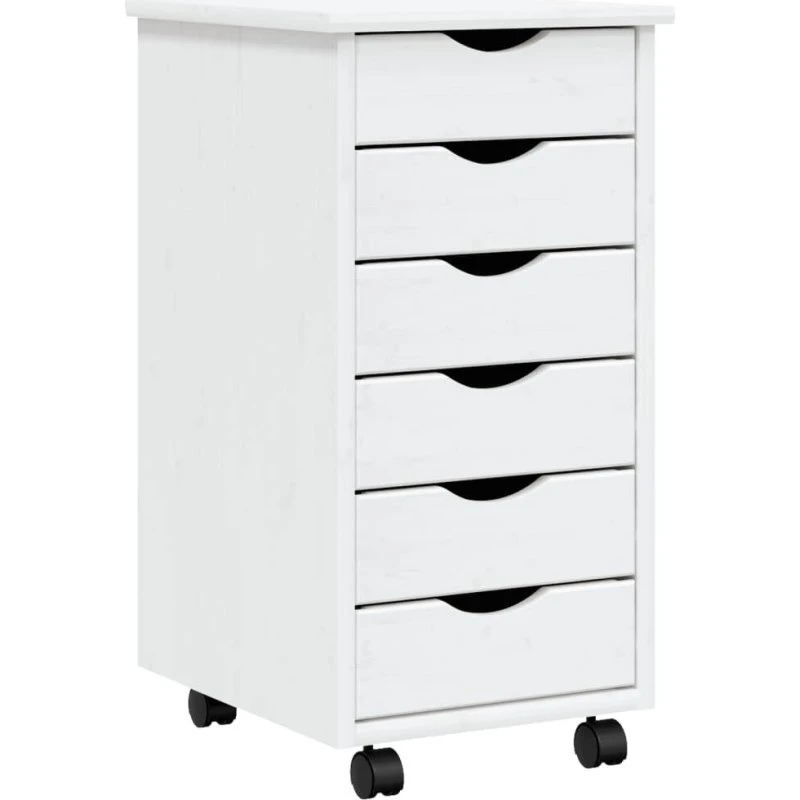 vidaXL MOSS skuffeskab, massivt fyrretræ, hvid