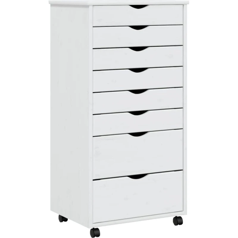 vidaXL MOSS skuffeskab massivt fyrretræ hvid