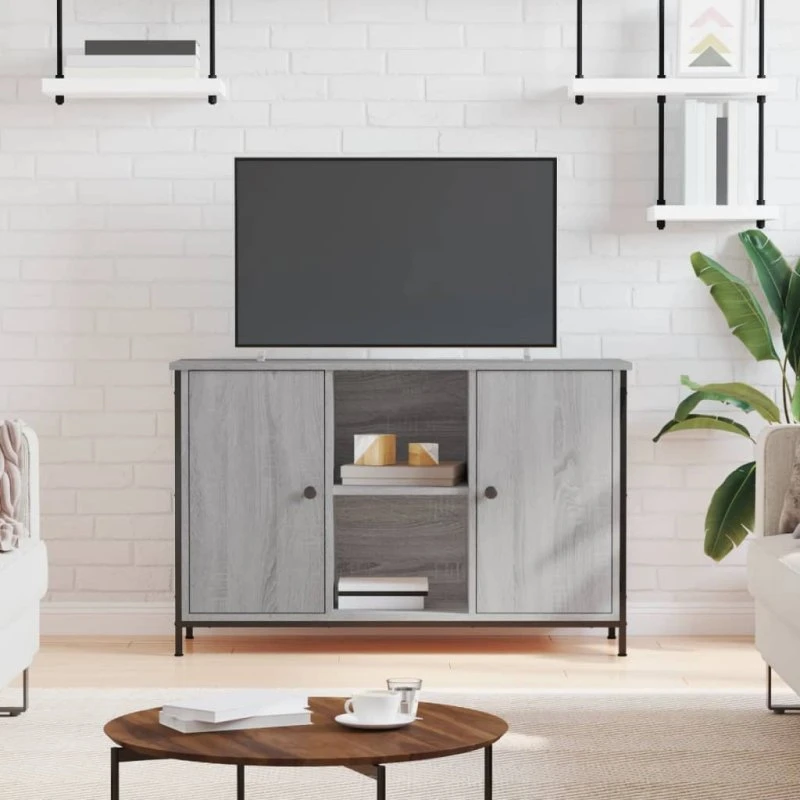 vidaXL TV-bord 100x35x65 cm, grå Sonoma-eg