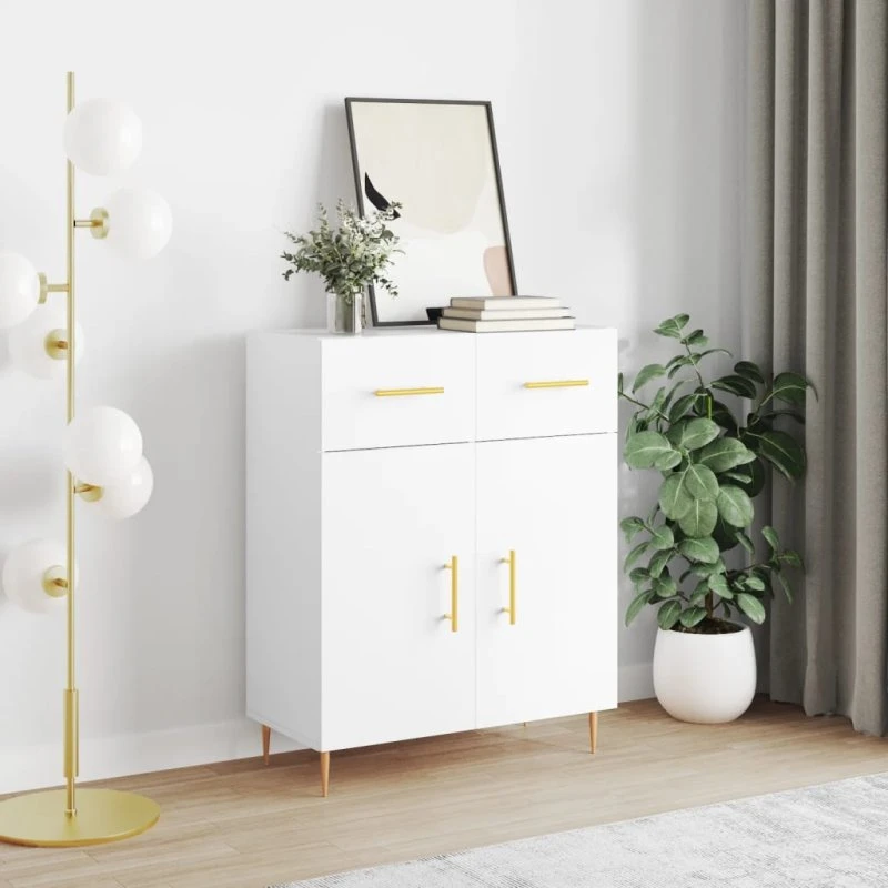 vidaXL skænk 69,5x34x90 cm konstrueret træ hvid
