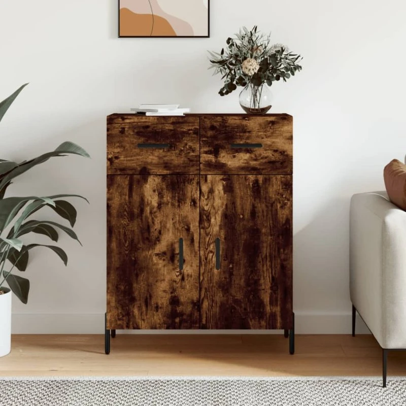 vidaXL skænk 69,5x34x90 cm i konstrueret træ, røget eg