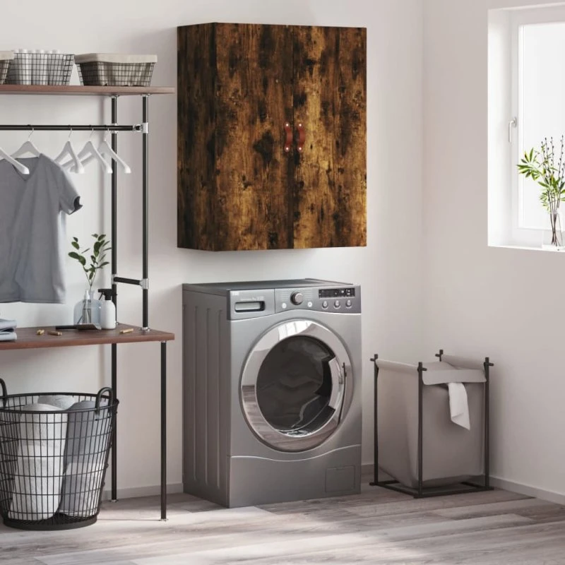 vidaXL væghængt skab 69,5x34x90 cm - røget sonoma-eg