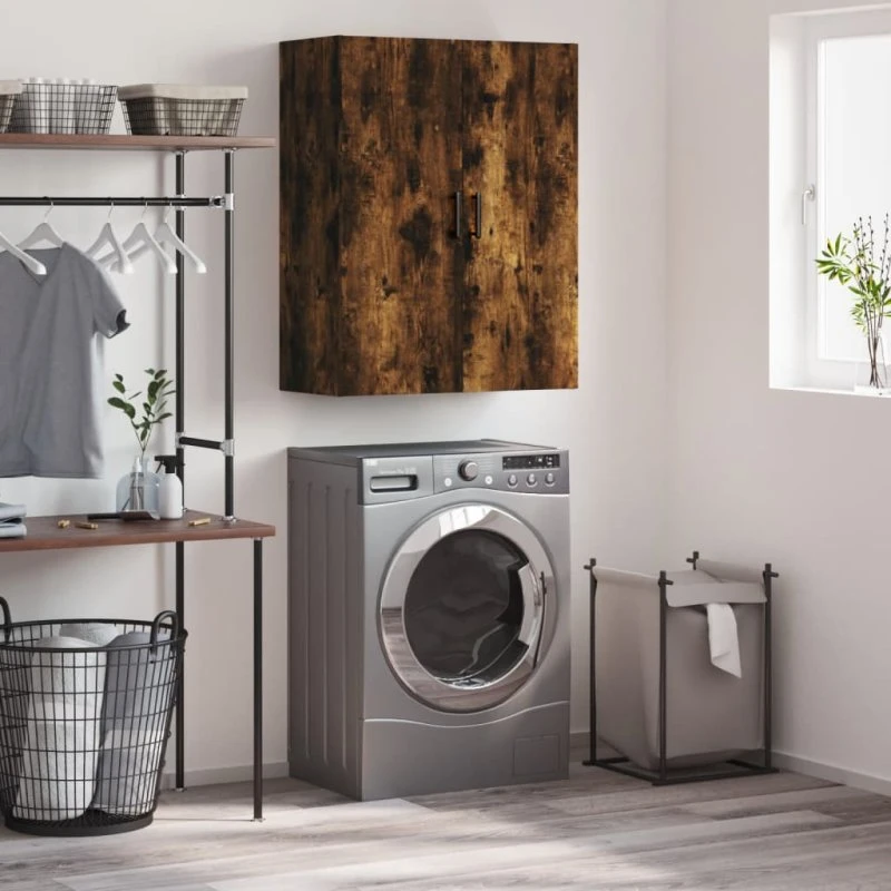 vidaXL væghængt skab 69,5x34x90 cm – røget sonoma-eg