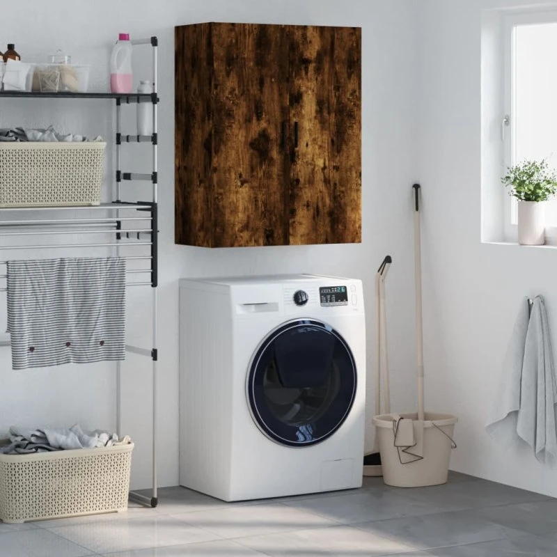 vidaXL væghængt skab 69,5x34x90 cm – røget sonoma-eg