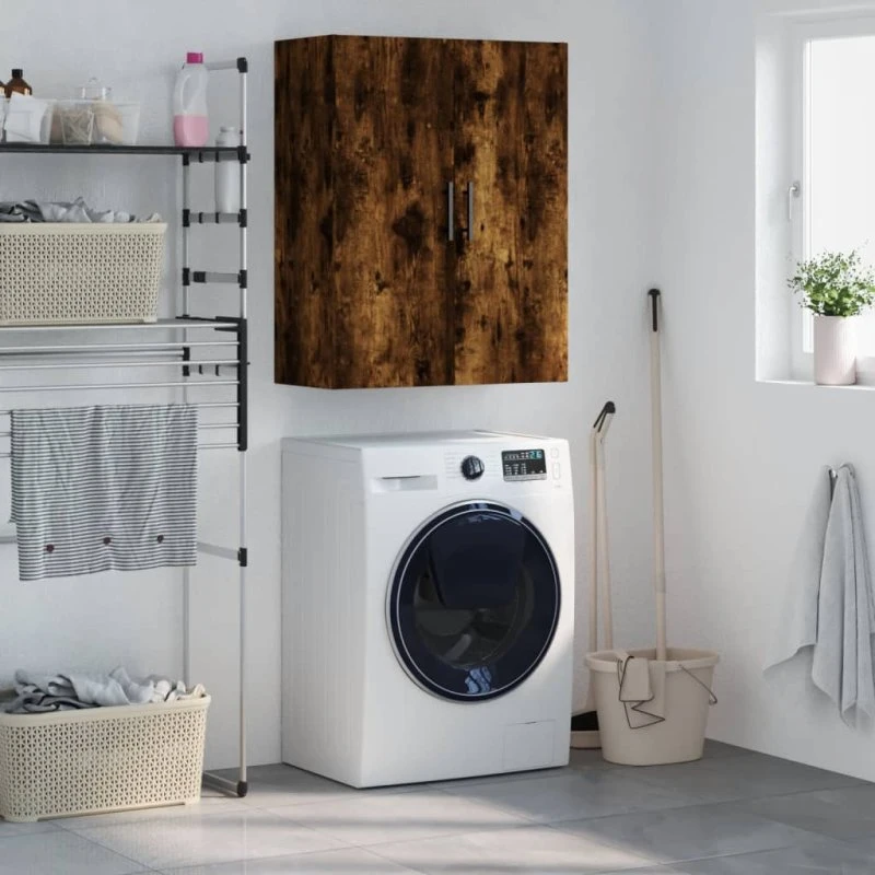 vidaXL væghængt skab 69,5x34x90 cm røget sonoma-eg