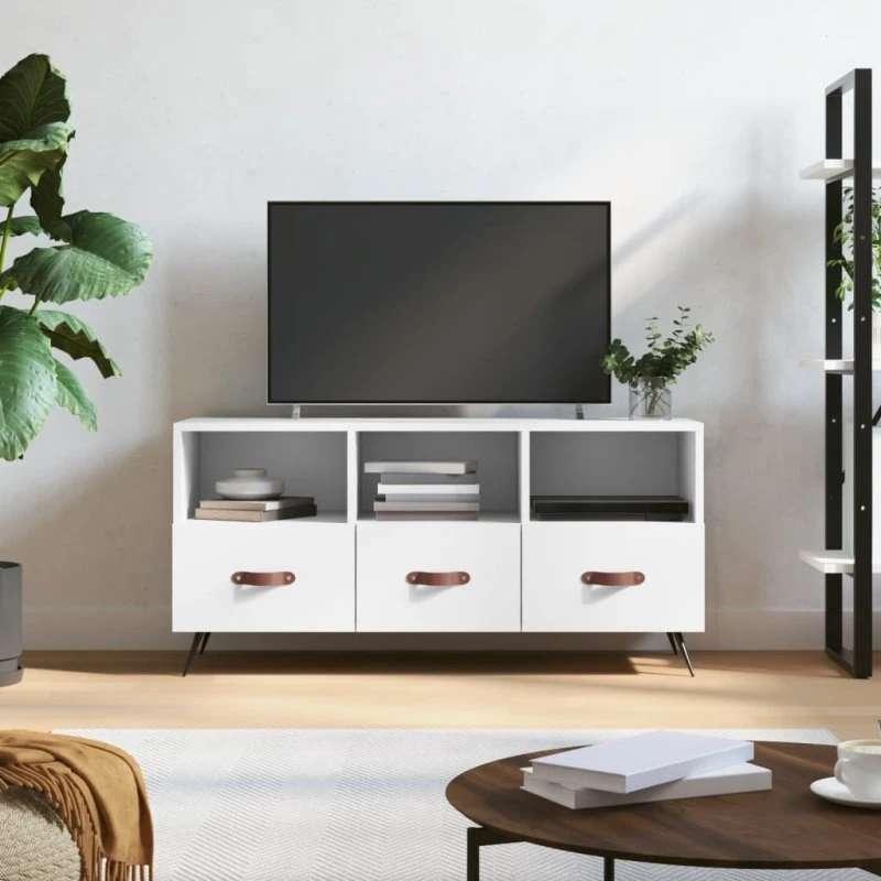 vidaXL TV-bord 102x36x50 cm konstrueret træ, hvid