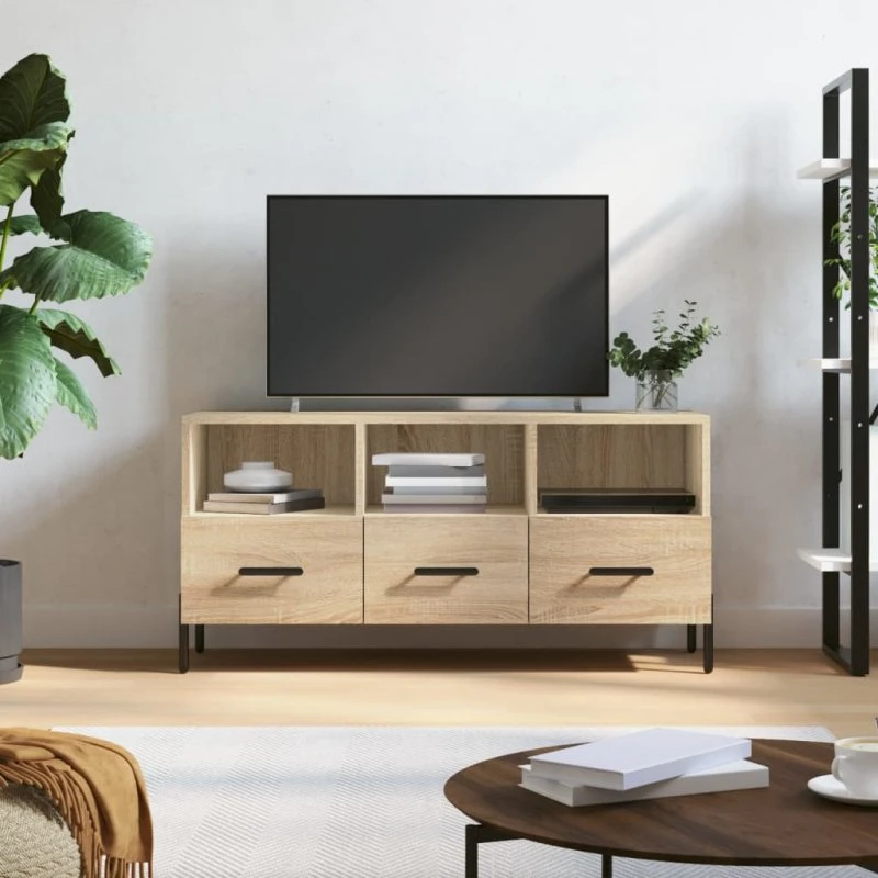 vidaXL TV-bord 102x36x50 cm konstrueret træ Sonoma-eg