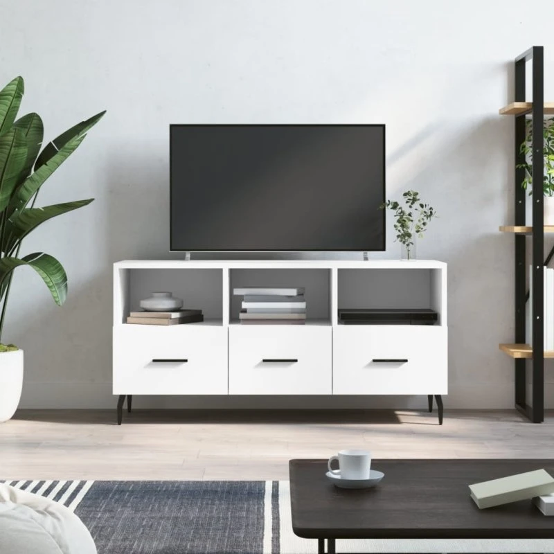 vidaXL TV-bord 102x36x50 cm konstrueret træ, hvid