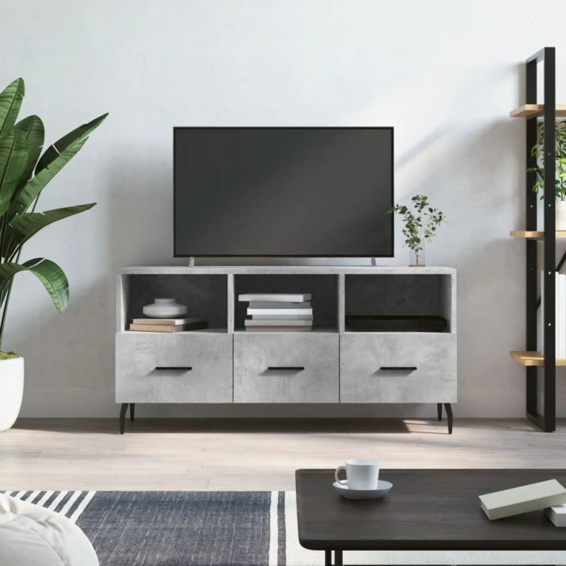 vidaXL tv-bord 102x36x50 cm konstrueret træ – betongrå