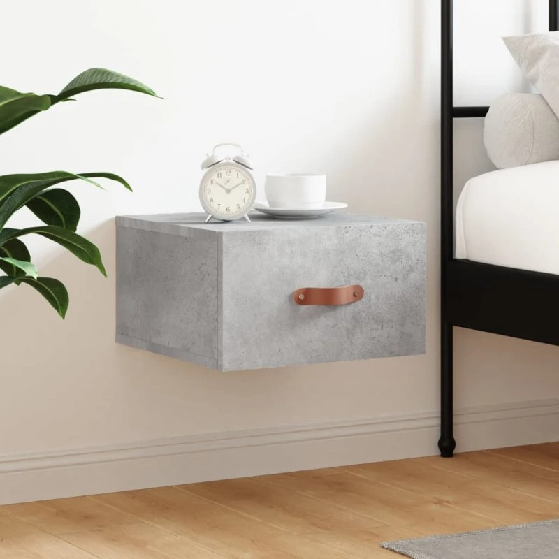 vidaXL væghængt sengebord 35x35x20 cm betongrå
