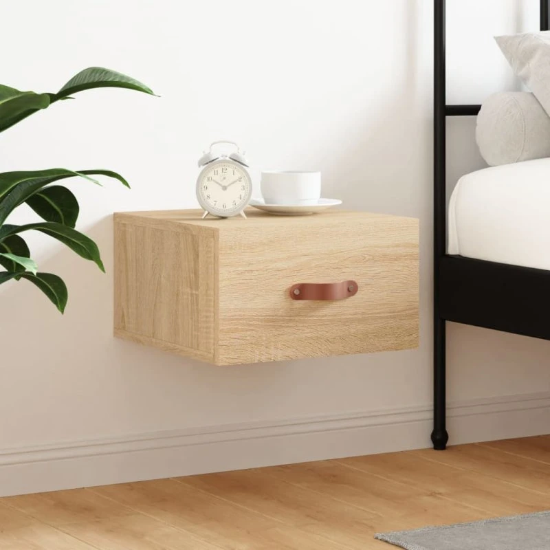 vidaXL væghængt sengebord 35x35x20 cm Sonoma-eg