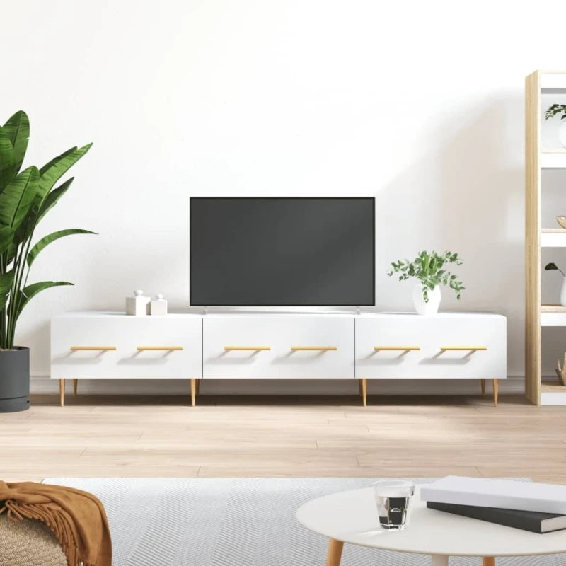vidaXL TV-bord 150x36x30 cm konstrueret træ, hvid