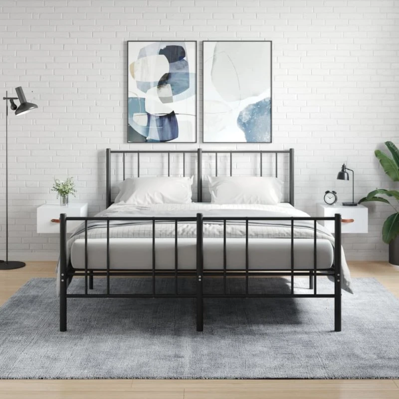 vidaXL væghængte sengeborde 2 stk. 50x36x25 cm hvid højglans