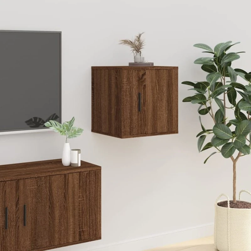 vidaXL væghængt tv-skab 40x34,5x40 cm brun egetræ