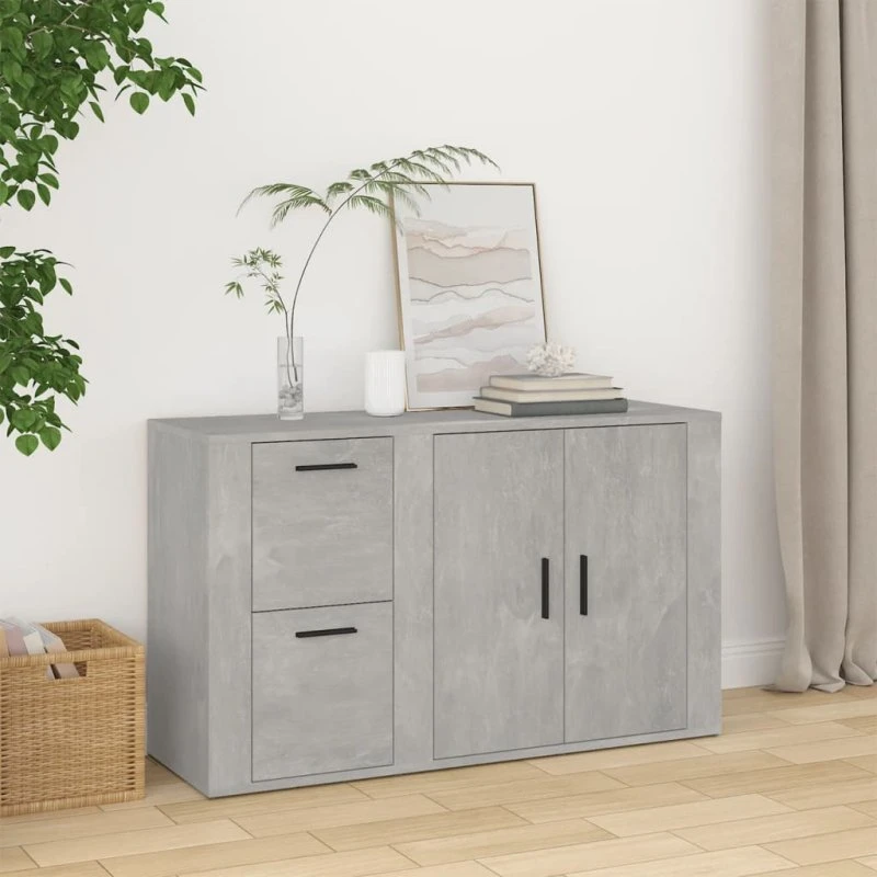 vidaXL skænk 100x33x59,5 cm konstrueret træ betongrå