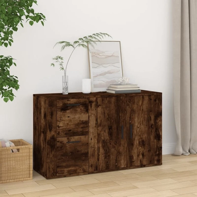 vidaXL skænk 100x33x59,5 cm i røget egetræ