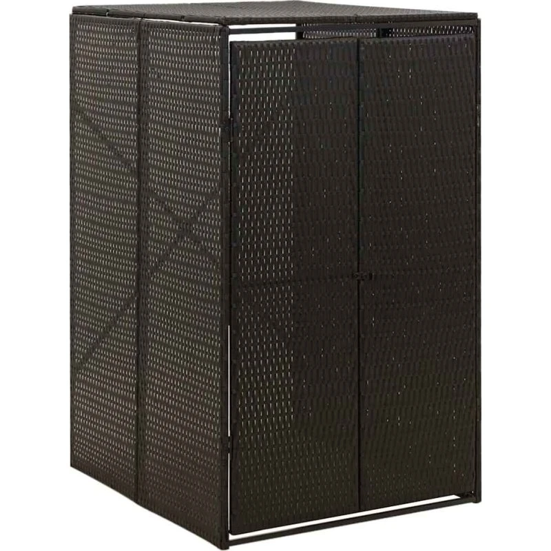 vidaXL skraldespandsskjuler 70x80x117 cm polyrattan sort