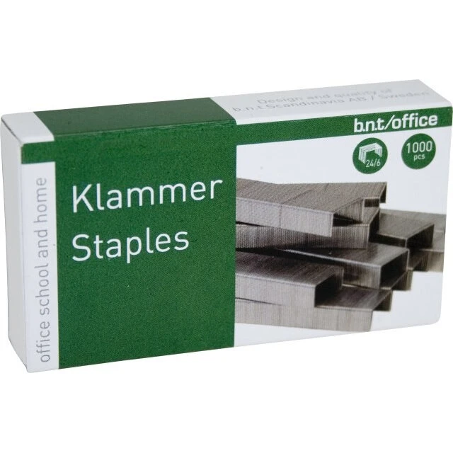 bnt/Office Hæfteklammer 24/6 stål 1000 stk