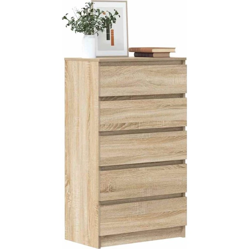 vidaXL kommode 60x36x103 cm, 5 skuffer - Sonoma-eg