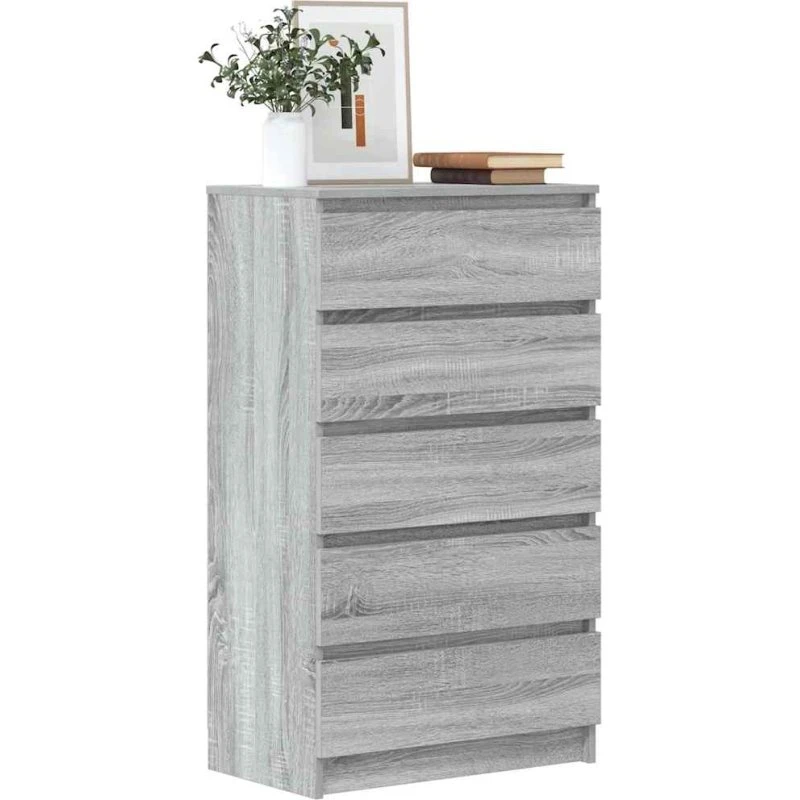vidaXL kommode 60x36x103 cm konstrueret træ grå sonoma-eg